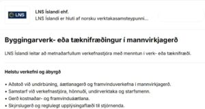 Byggingarverk- eða tæknifræðingur í mannvirkjagerð
