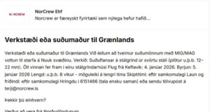 03.01.2026 Verkstæðis eða suðumaður til Grænlands