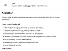 Aðalbókari óskast til Eyktar ehf.