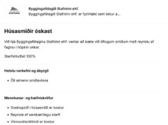 15.01.2026 Byggingafélagið Stafninn ehf. óskar eftir húsasmiðum