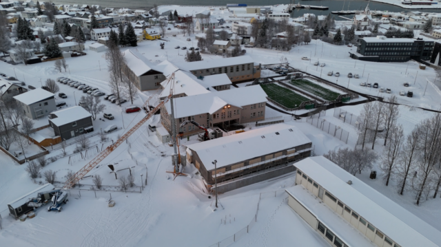 26.01.2026 Húsavík Framkvæmdir við frístund og félagsmiðstöð á áætlun