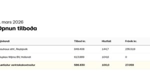 Opnun útboðs: Harðviður fyrir íslenskar hafnir 2026