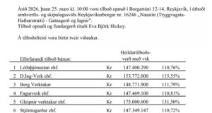 Opnun útboðs: Naustin (Tryggvagata-Hafnarstræti) – Gatnagerð og lagnir