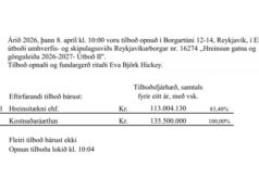 Opnun útboðs: Hreinsun gatna og gönguleiða 2026-2027- Útboð II. EES