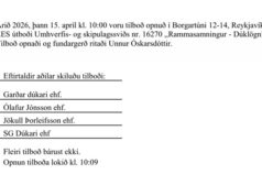 Opnun útboðs: Reykjavíkurborg. Rammasamningur – Dúklögn