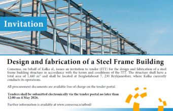 04.05.2026 Kalka óskar eftir tilboðum í hönnun og smíði stálgrindarhúss