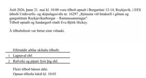 Tvö tilboð bárust í rammasamning um hitakerfi gatna í Reykjavík- Opnun útboðs Opnun útboðs