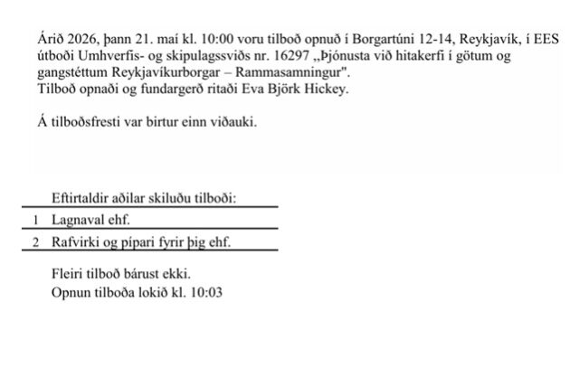Opnun útboðs