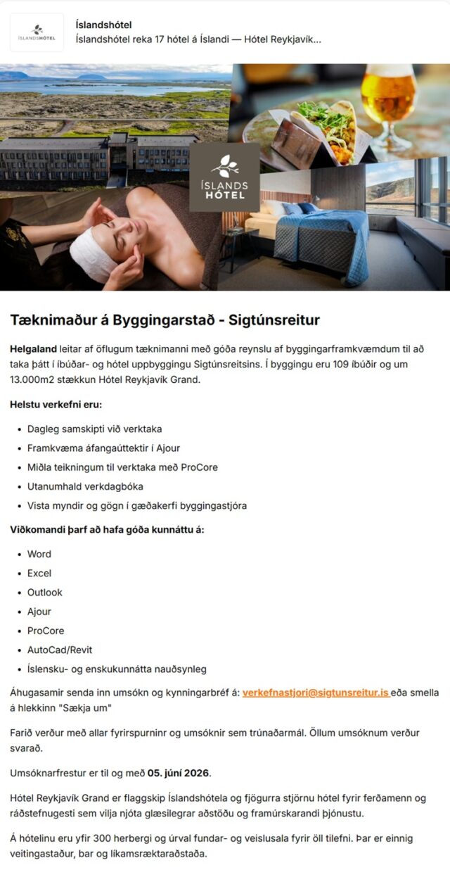 Tæknimaður á byggingarstað