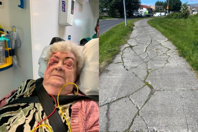 Flýta viðhaldi gangstéttar eftir slysið